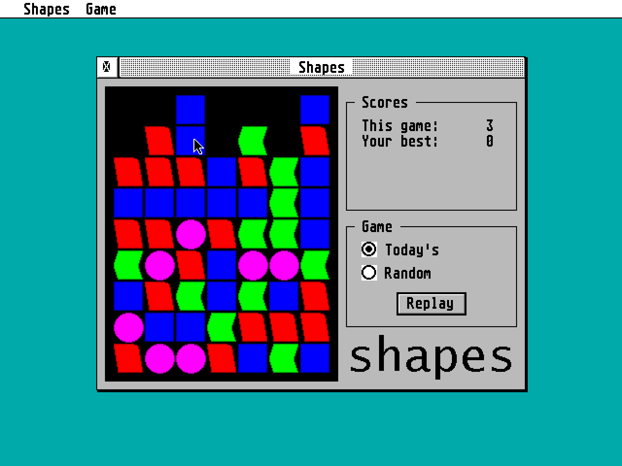 Shapes atari screenshot